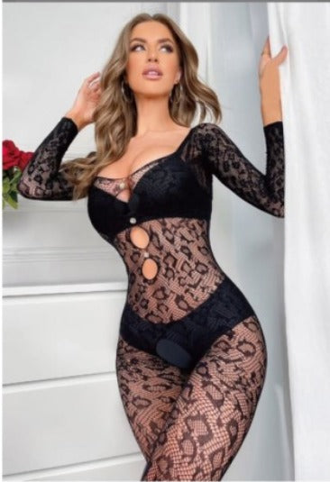 Lencería Body Enterito Malla Sexy